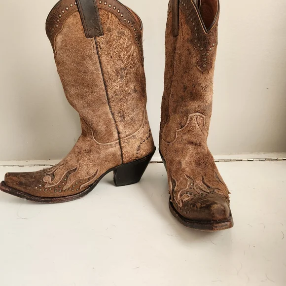 Harley Davidson Womens Brown Western Cowboy Boots Size 7.5 - Picture 2 of 12